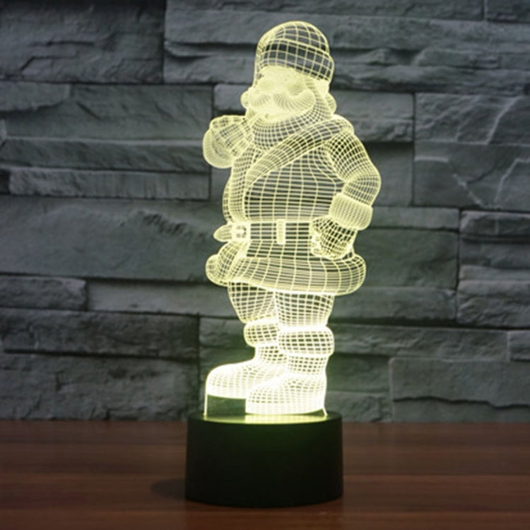 Santa Claus Style 3D Touch Switch Control LED Light , 7 Color Discoloration Creative Visual Stereo Lamp Desk Lamp Night Light