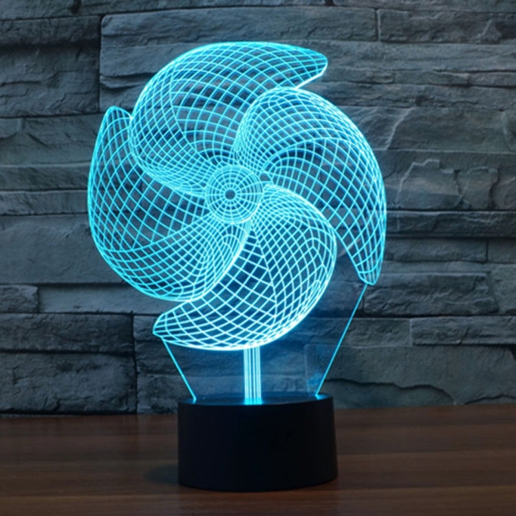Big Pinwheel Style 3D Touch Switch Control LED Light , 7 Color Discoloration Creative Visual Stereo Lamp Desk Lamp Night Light