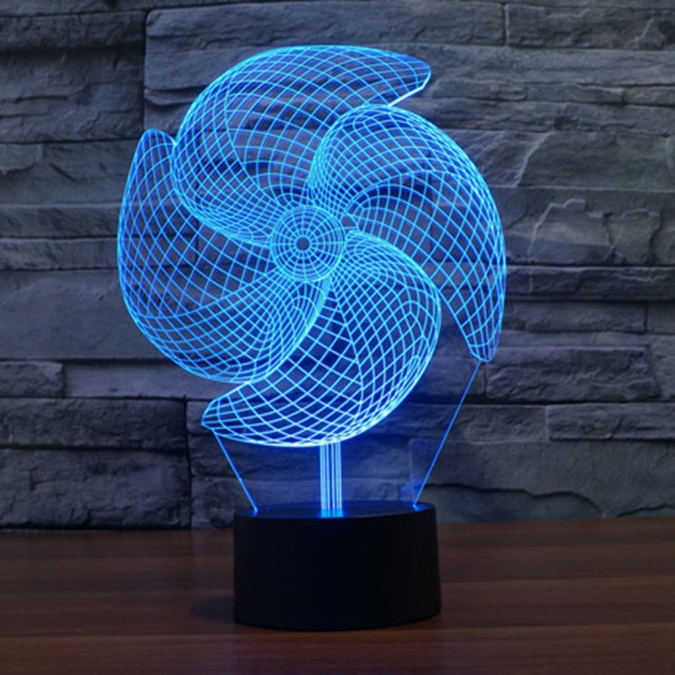 Big Pinwheel Style 3D Touch Switch Control LED Light , 7 Color Discoloration Creative Visual Stereo Lamp Desk Lamp Night Light