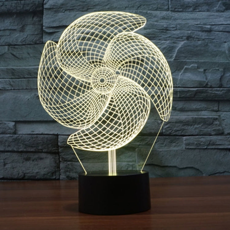 Big Pinwheel Style 3D Touch Switch Control LED Light , 7 Color Discoloration Creative Visual Stereo Lamp Desk Lamp Night Light