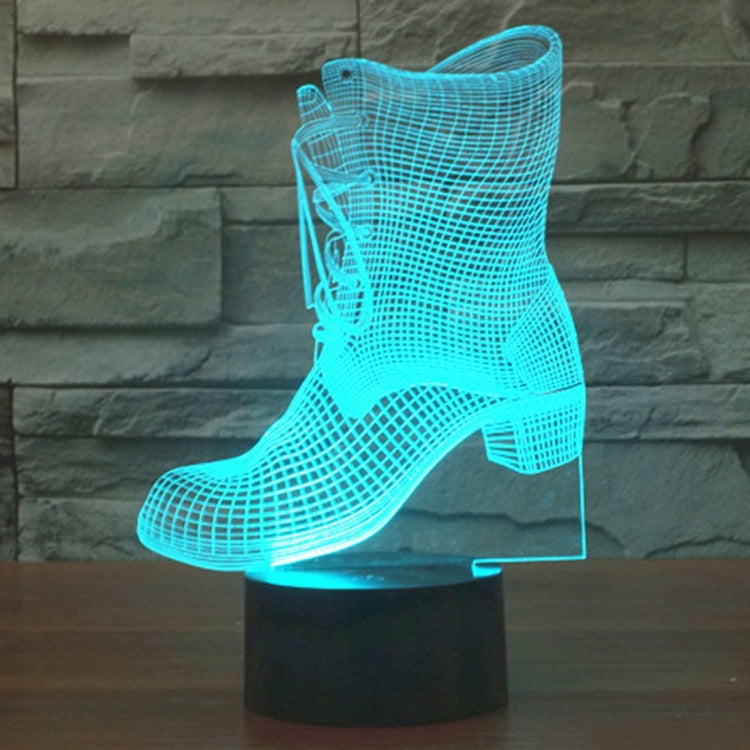 Boots Style 3D Touch Switch Control LED Light , 7 Color Discoloration Creative Visual Stereo Lamp Desk Lamp Night Light