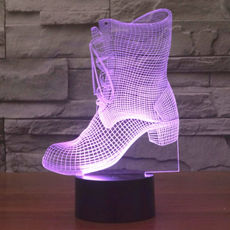 Boots Style 3D Touch Switch Control LED Light , 7 Color Discoloration Creative Visual Stereo Lamp Desk Lamp Night Light