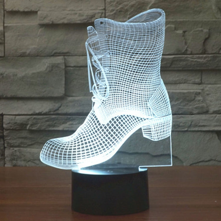 Boots Style 3D Touch Switch Control LED Light , 7 Color Discoloration Creative Visual Stereo Lamp Desk Lamp Night Light