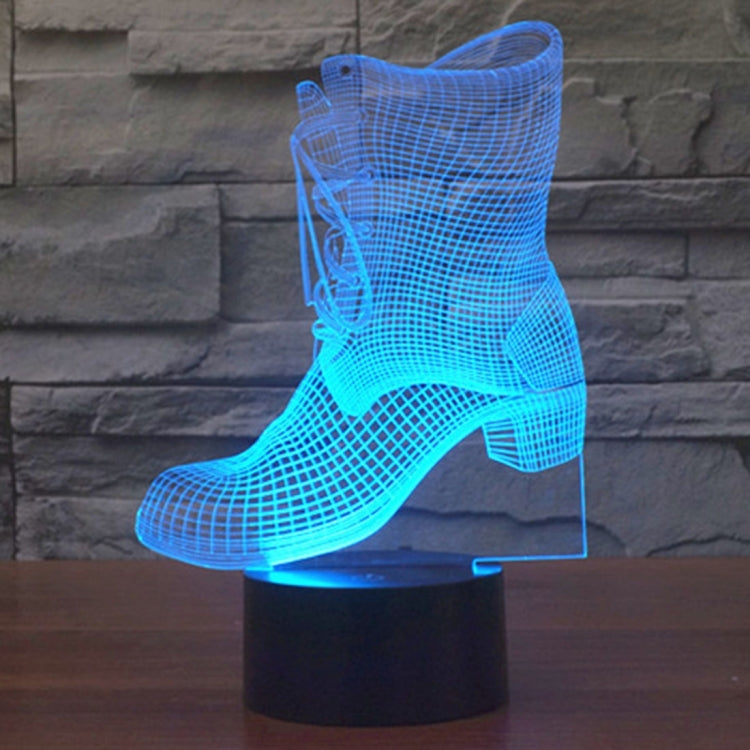 Boots Style 3D Touch Switch Control LED Light , 7 Color Discoloration Creative Visual Stereo Lamp Desk Lamp Night Light