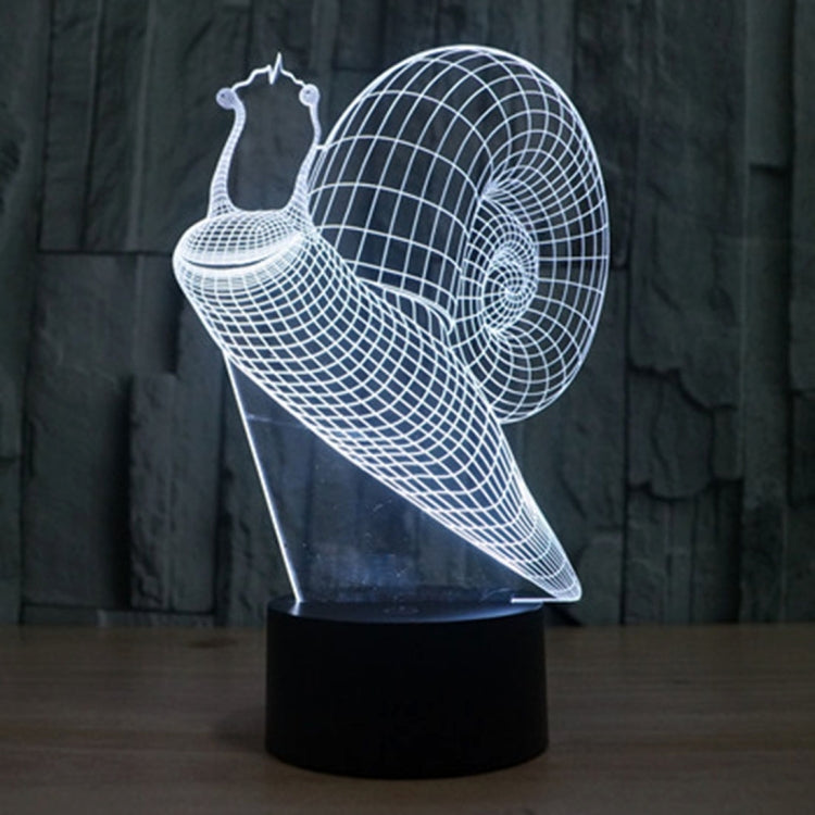 Snail Style 3D Touch Switch Control LED Light , 7 Color Discoloration Creative Visual Stereo Lamp Desk Lamp Night Light
