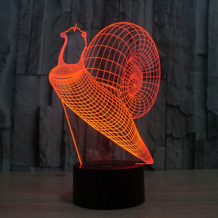 Snail Style 3D Touch Switch Control LED Light , 7 Color Discoloration Creative Visual Stereo Lamp Desk Lamp Night Light