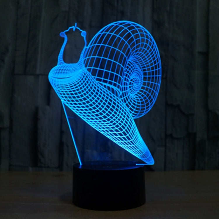 Snail Style 3D Touch Switch Control LED Light , 7 Color Discoloration Creative Visual Stereo Lamp Desk Lamp Night Light