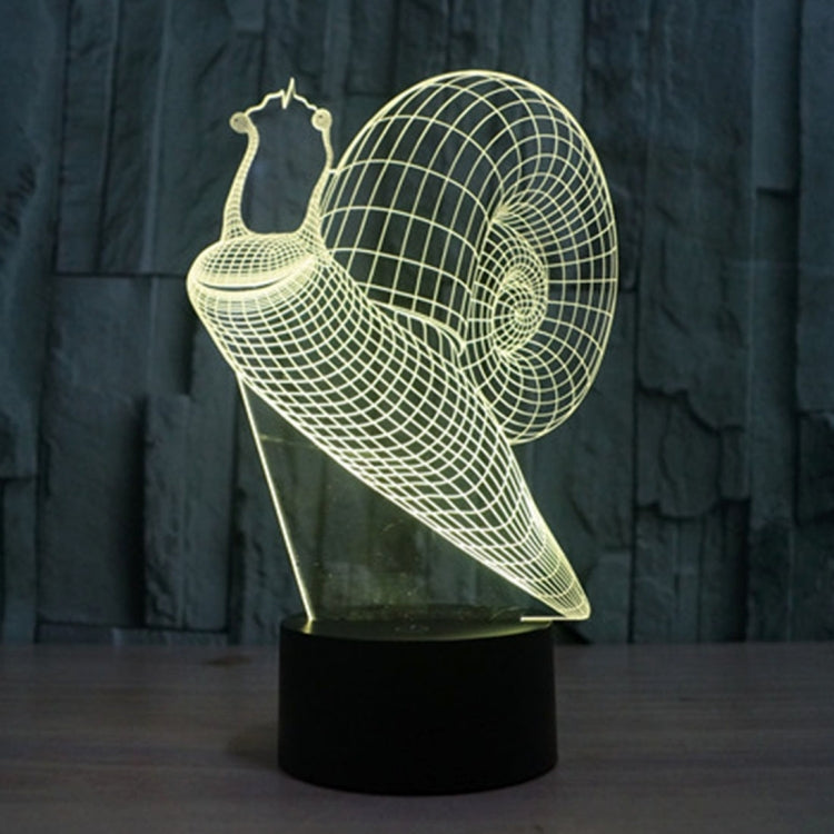 Snail Style 3D Touch Switch Control LED Light , 7 Color Discoloration Creative Visual Stereo Lamp Desk Lamp Night Light