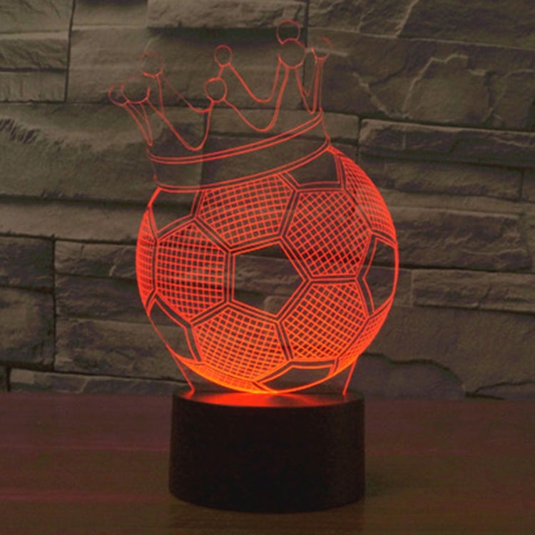 Football Crown Style 3D Touch Switch Control LED Light , 7 Color Discoloration Creative Visual Stereo Lamp Desk Lamp Night Light
