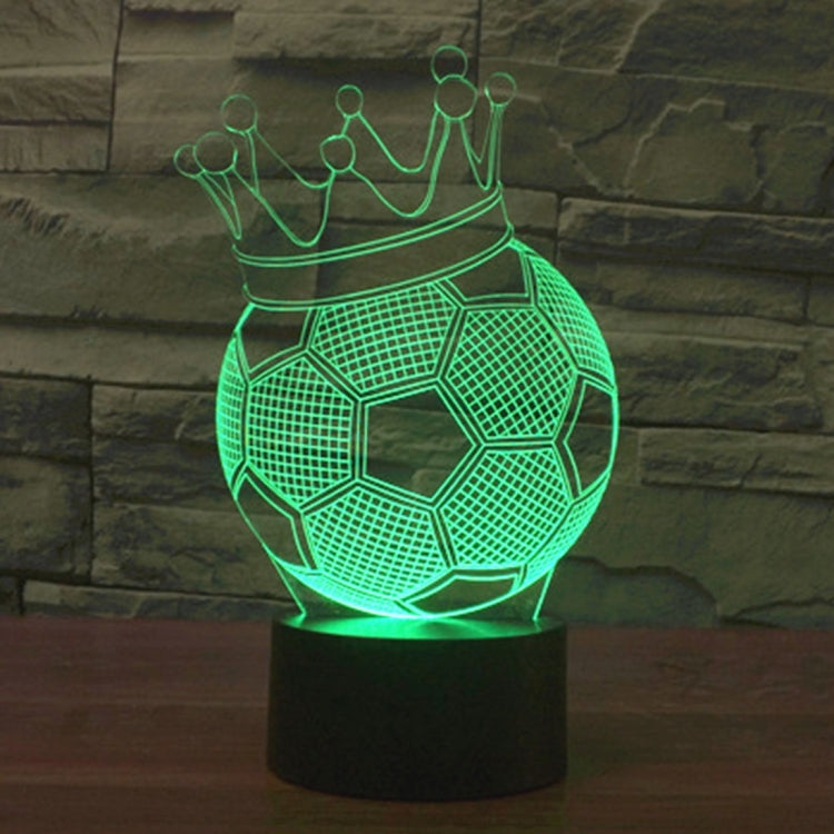 Football Crown Style 3D Touch Switch Control LED Light , 7 Color Discoloration Creative Visual Stereo Lamp Desk Lamp Night Light