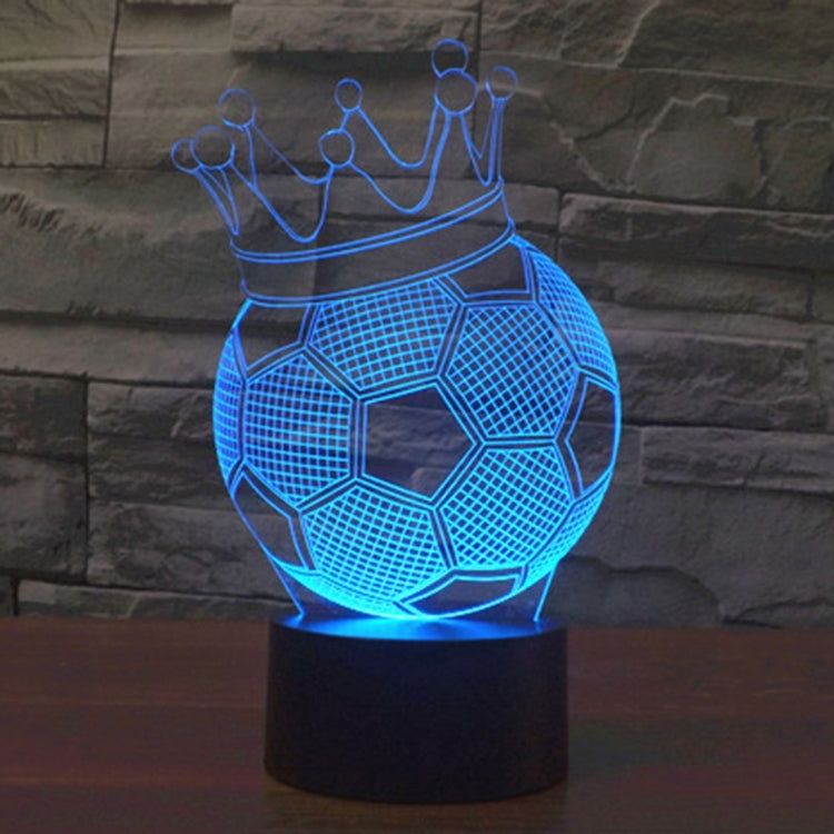 Football Crown Style 3D Touch Switch Control LED Light , 7 Color Discoloration Creative Visual Stereo Lamp Desk Lamp Night Light