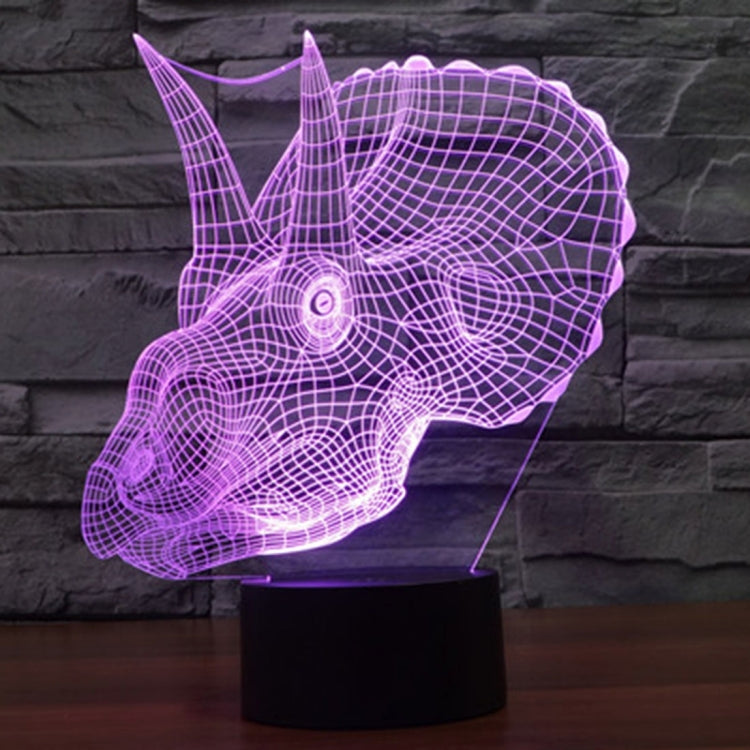 Dinosaur Style 3D Touch Switch Control LED Light , 7 Color Discoloration Creative Visual Stereo Lamp Desk Lamp Night Light