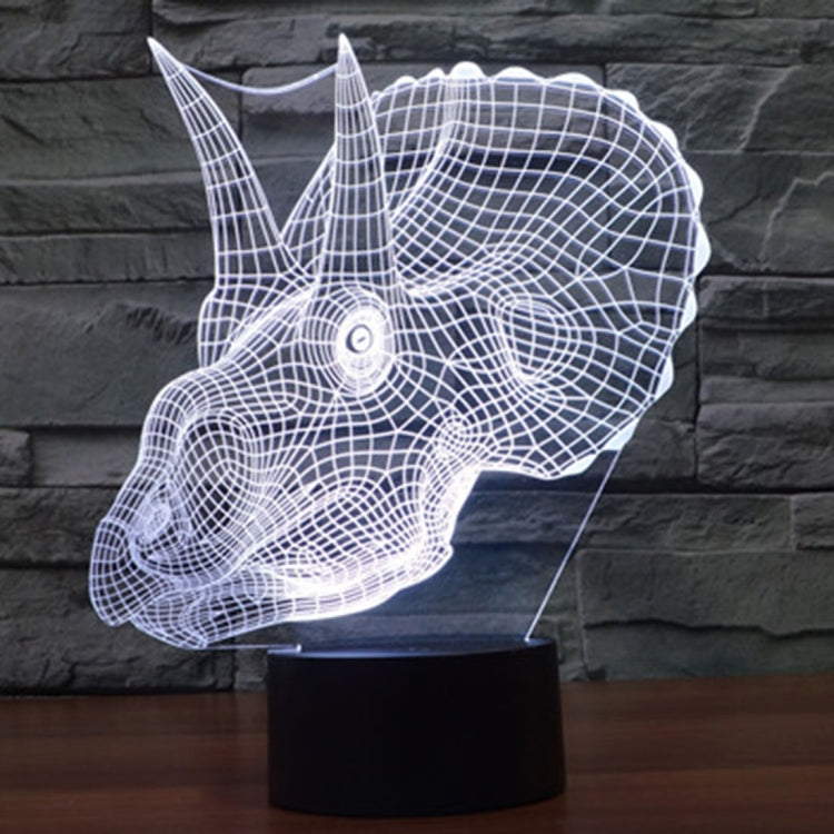 Dinosaur Style 3D Touch Switch Control LED Light , 7 Color Discoloration Creative Visual Stereo Lamp Desk Lamp Night Light
