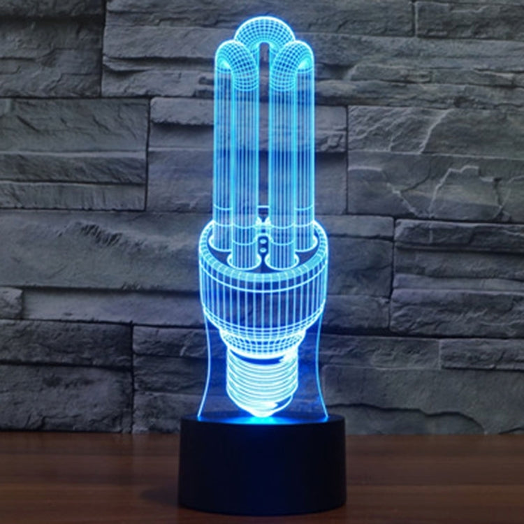 Energy-saving Lamp Style 3D Touch Switch Control LED Light , 7 Color Discoloration Creative Visual Stereo Lamp Desk Lamp Night Light