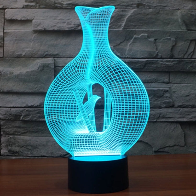 Bird In The Cage Style 3D Touch Switch Control LED Light , 7 Color Discoloration Creative Visual Stereo Lamp Desk Lamp Night Light