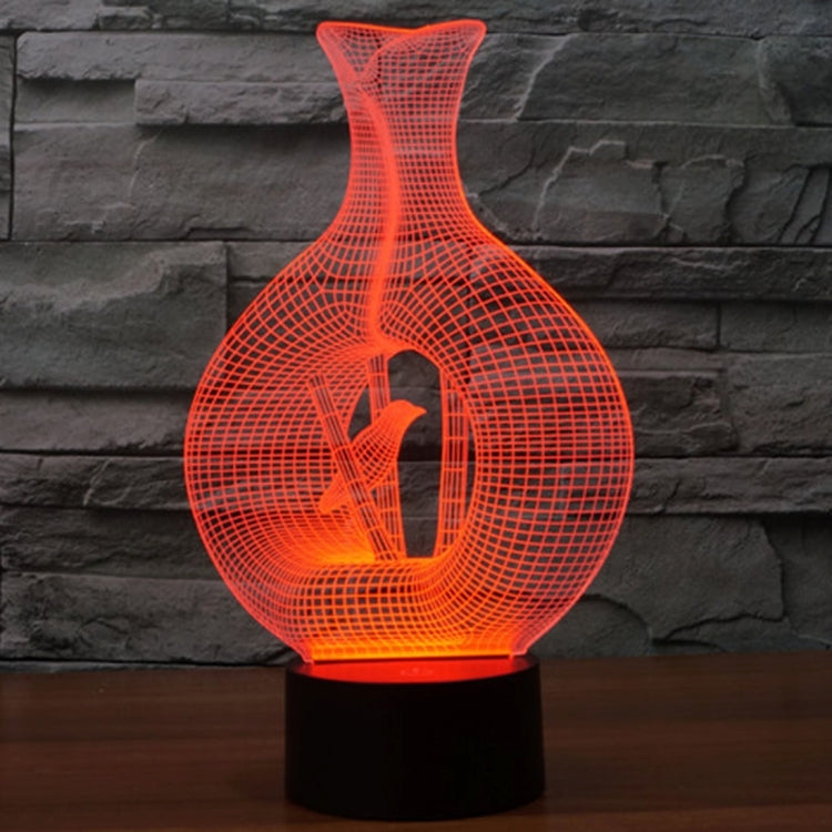 Bird In The Cage Style 3D Touch Switch Control LED Light , 7 Color Discoloration Creative Visual Stereo Lamp Desk Lamp Night Light
