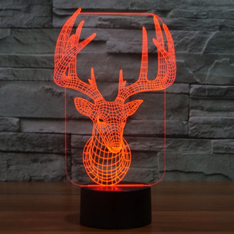 Elaphurus Davidianus Style 3D Touch Switch Control LED Light , 7 Color Discoloration Creative Visual Stereo Lamp Desk Lamp Night Light