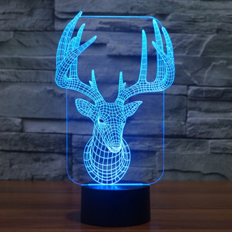 Elaphurus Davidianus Style 3D Touch Switch Control LED Light , 7 Color Discoloration Creative Visual Stereo Lamp Desk Lamp Night Light