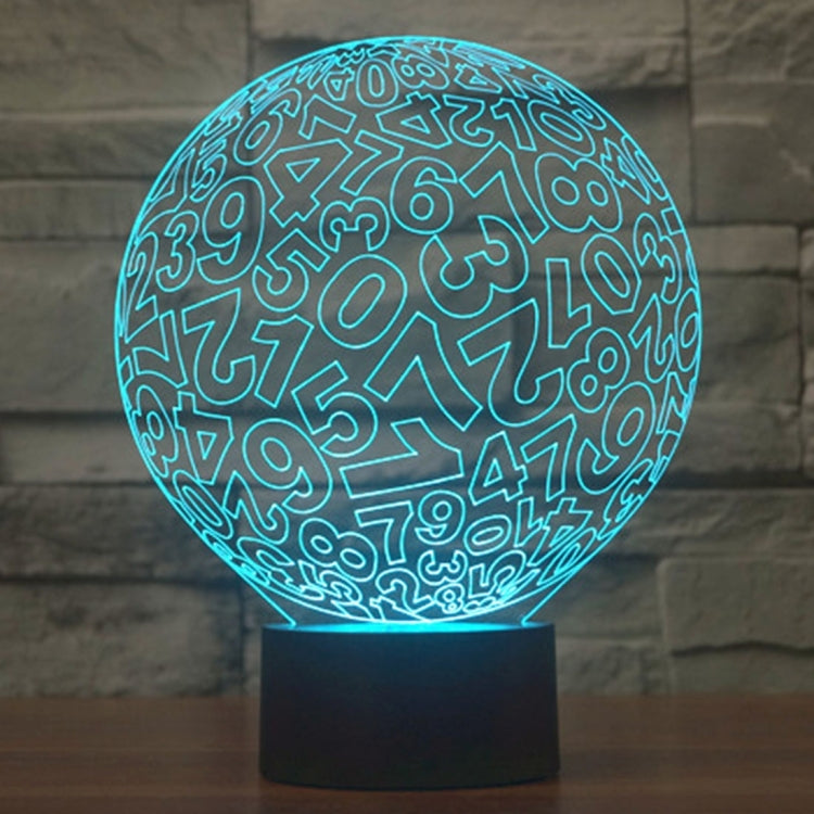 Numbers Style 3D Touch Switch Control LED Light , 7 Color Discoloration Creative Visual Stereo Lamp Desk Lamp Night Light