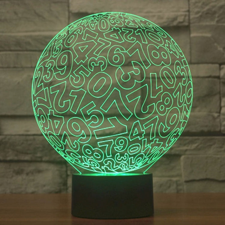 Numbers Style 3D Touch Switch Control LED Light , 7 Color Discoloration Creative Visual Stereo Lamp Desk Lamp Night Light