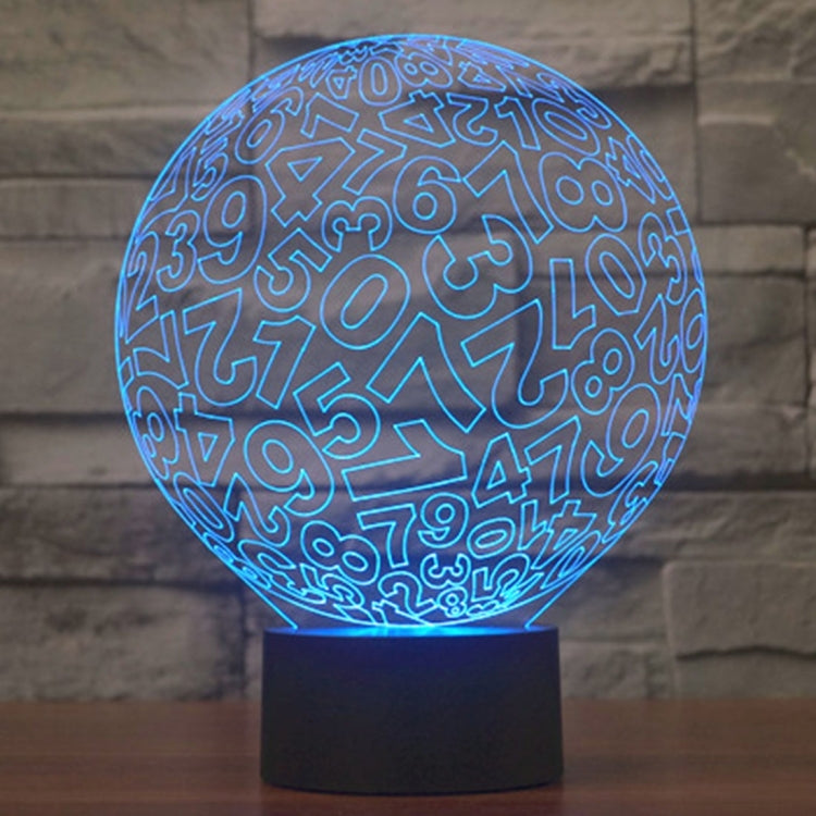 Numbers Style 3D Touch Switch Control LED Light , 7 Color Discoloration Creative Visual Stereo Lamp Desk Lamp Night Light