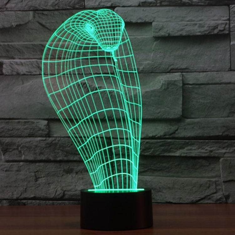 Cobra Style 3D Touch Switch Control LED Light , 7 Color Discoloration Creative Visual Stereo Lamp Desk Lamp Night Light