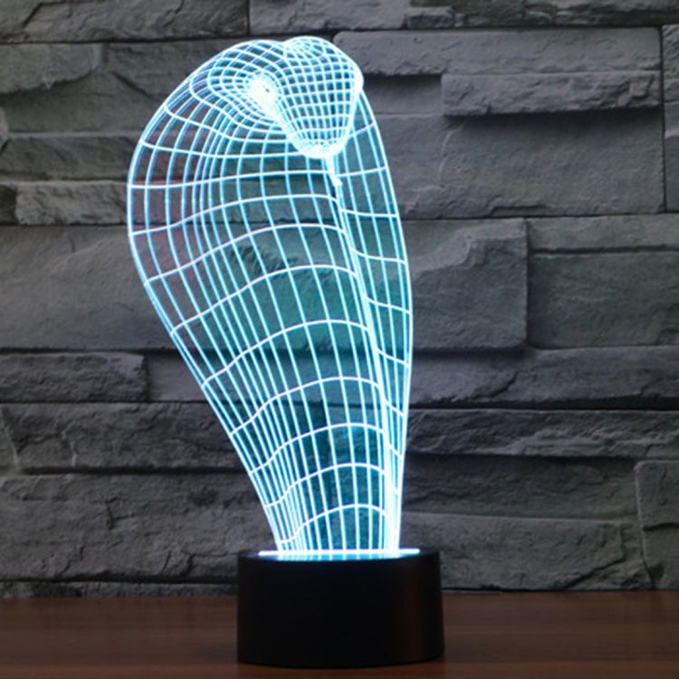 Cobra Style 3D Touch Switch Control LED Light , 7 Color Discoloration Creative Visual Stereo Lamp Desk Lamp Night Light