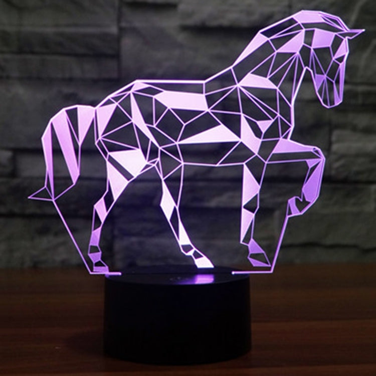 Horse Shape 3D Touch Switch Control LED Light , 7 Color Discoloration Creative Visual Stereo Lamp Desk Lamp Night Light