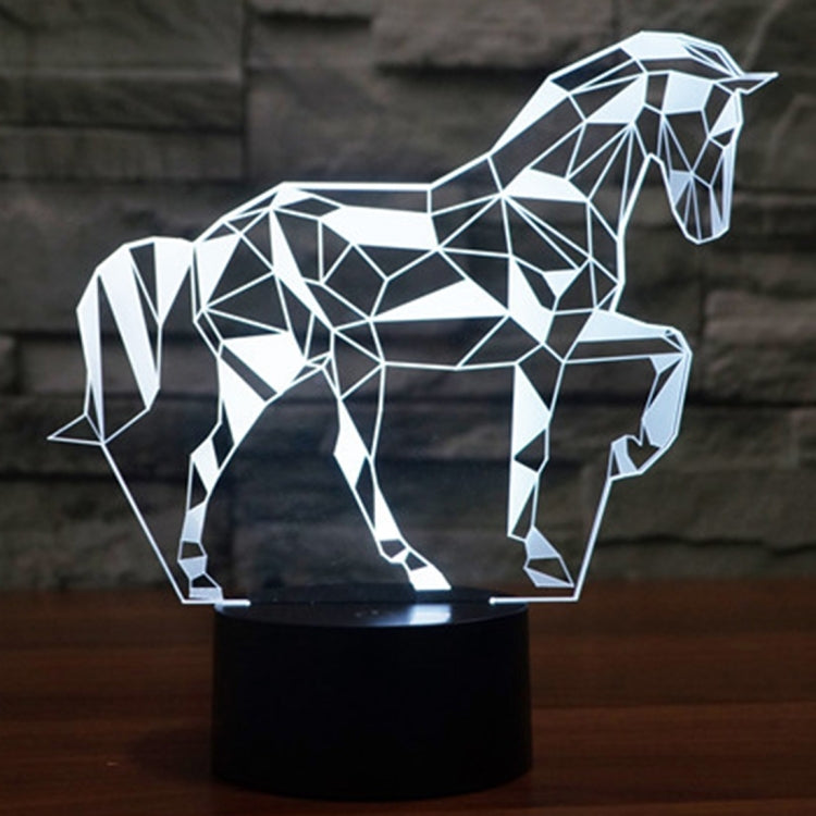 Horse Shape 3D Touch Switch Control LED Light , 7 Color Discoloration Creative Visual Stereo Lamp Desk Lamp Night Light