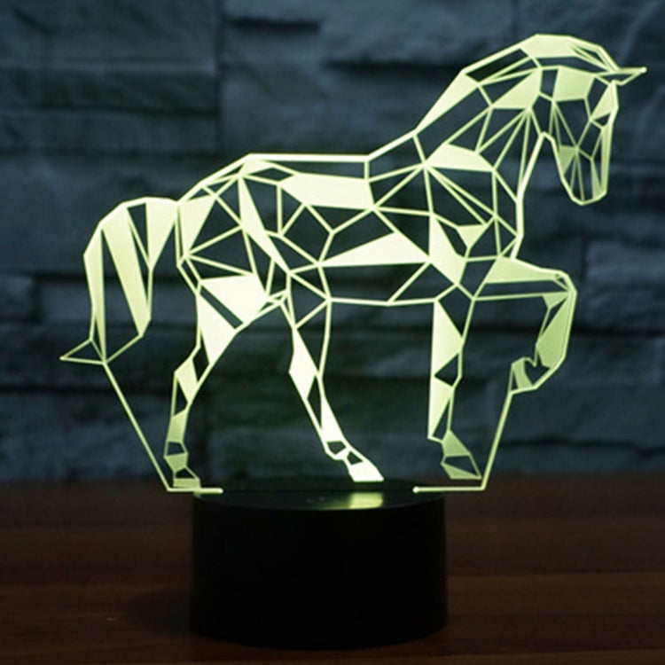 Horse Shape 3D Touch Switch Control LED Light , 7 Color Discoloration Creative Visual Stereo Lamp Desk Lamp Night Light