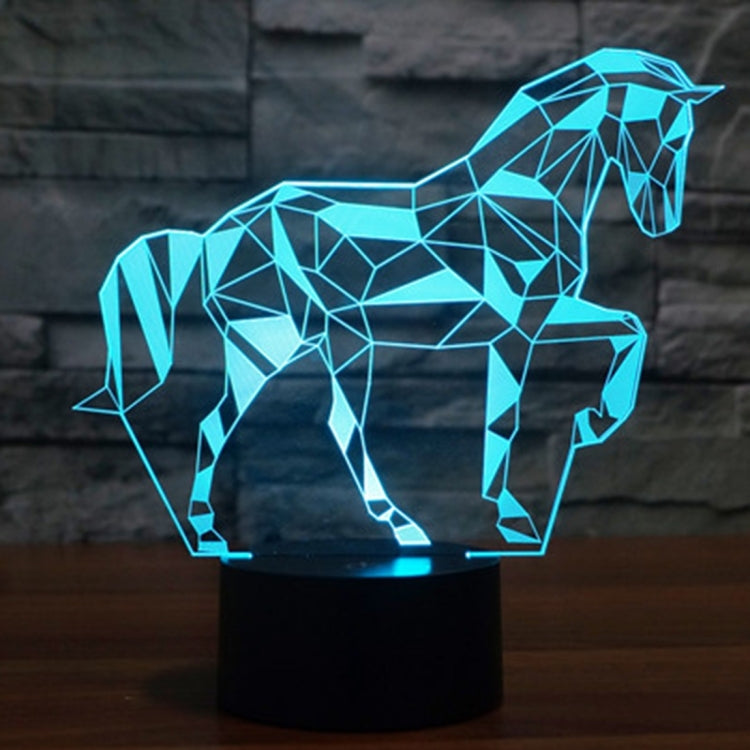 Horse Shape 3D Touch Switch Control LED Light , 7 Color Discoloration Creative Visual Stereo Lamp Desk Lamp Night Light