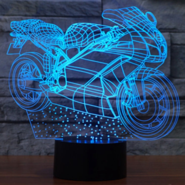 Motorcycle Shape 3D Touch Switch Control LED Light , 7 Colour Discoloration Creative Visual Stereo Lamp Desk Lamp Night Light