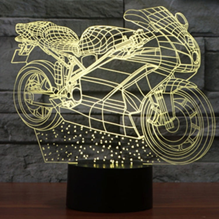 Motorcycle Shape 3D Touch Switch Control LED Light , 7 Colour Discoloration Creative Visual Stereo Lamp Desk Lamp Night Light