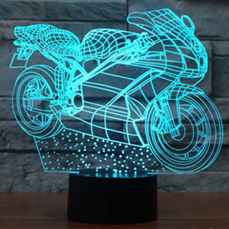 Motorcycle Shape 3D Touch Switch Control LED Light , 7 Colour Discoloration Creative Visual Stereo Lamp Desk Lamp Night Light