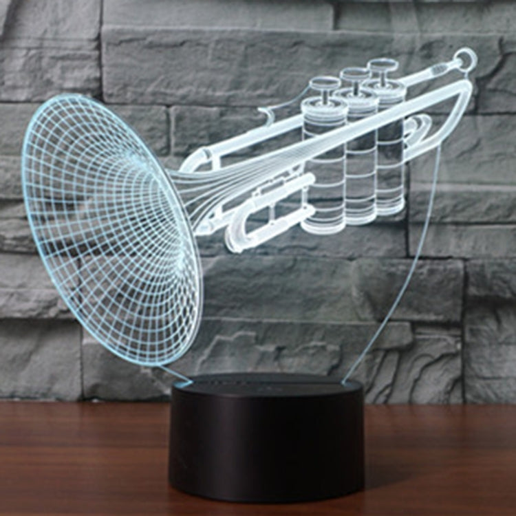 Trumpet Shape 3D Touch Switch Control LED Light , 7 Colour Discoloration Creative Visual Stereo Lamp Desk Lamp Night Light
