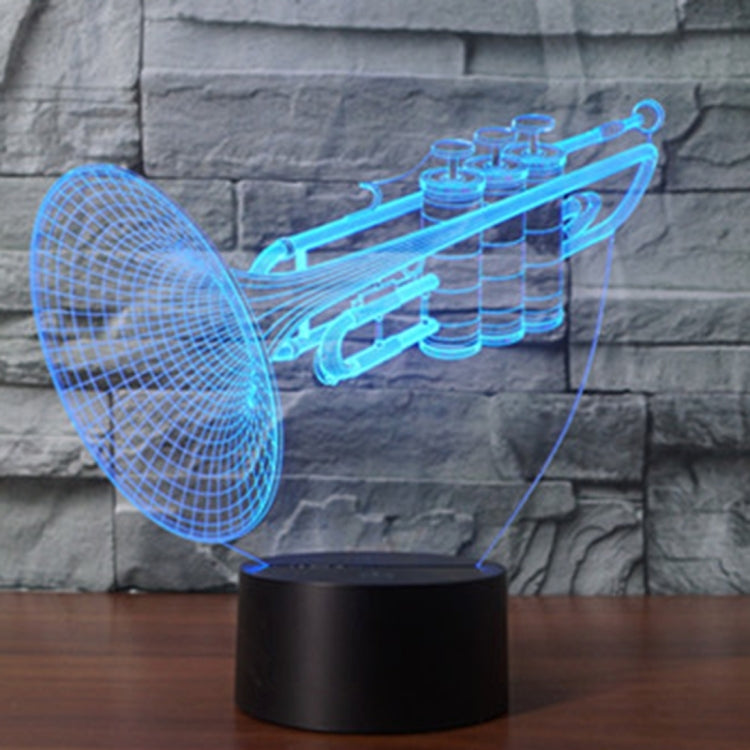 Trumpet Shape 3D Touch Switch Control LED Light , 7 Colour Discoloration Creative Visual Stereo Lamp Desk Lamp Night Light