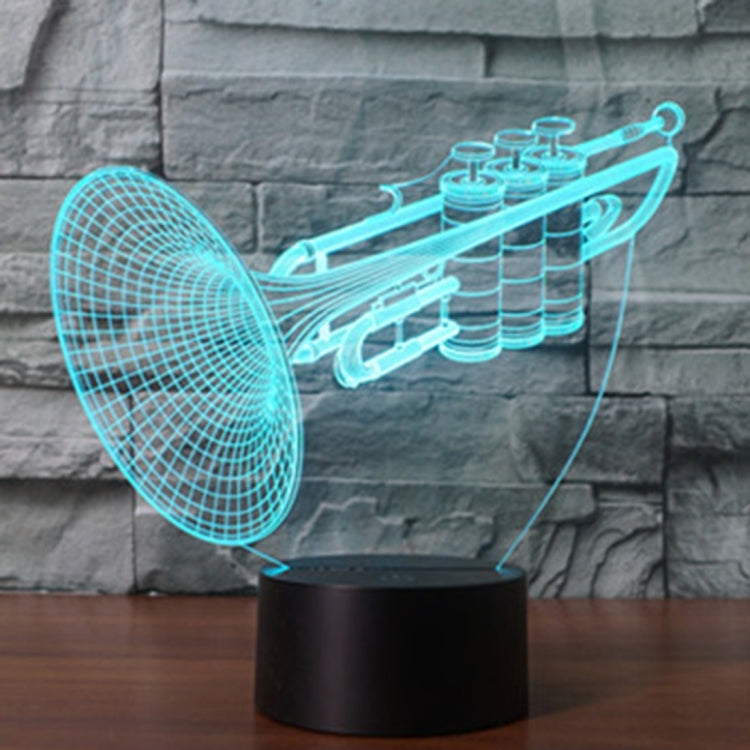 Trumpet Shape 3D Touch Switch Control LED Light , 7 Colour Discoloration Creative Visual Stereo Lamp Desk Lamp Night Light