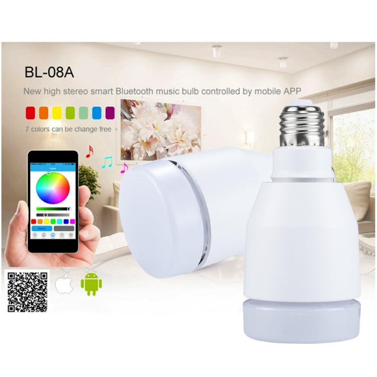 E27 7W Smart Bluetooth Speaker LED Music Bulb , Multi-function Energy-saving with Remote Control, Bluetooth Distance: 10m