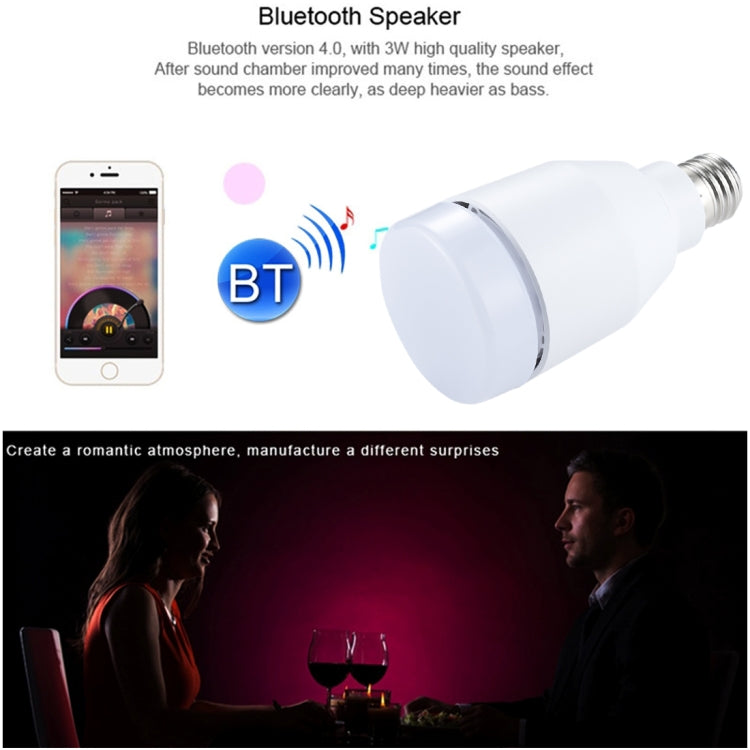E27 7W Smart Bluetooth Speaker LED Music Bulb , Multi-function Energy-saving with Remote Control, Bluetooth Distance: 10m