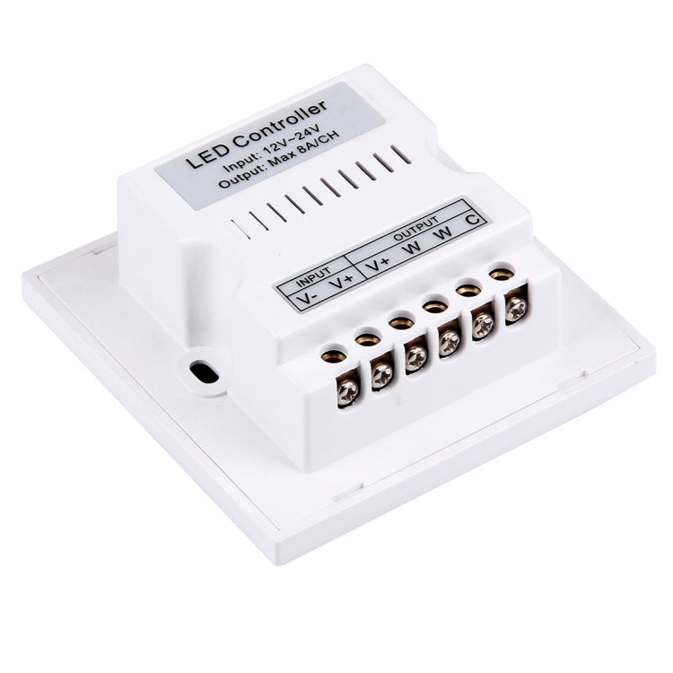 SX-M102 Double Channel Touch Panel LED Remote Controller, Support LED Backlight, Can Match the Remote Control, DC 12-24V(White)