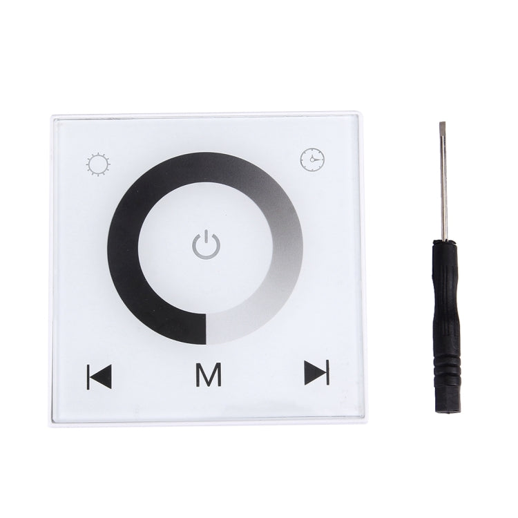 SX-M101 Single Channel Touch Panel LED Remote Controller, Support LED Backlight, Can Match the Remote Control, DC 12-24V(White)