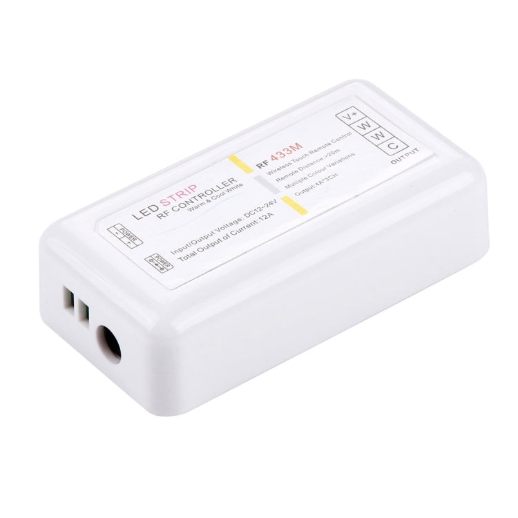 S102 Double Channels 6-keys RF Wireless LED Full Touch Controller with Wall Mount, DC 12-24V
