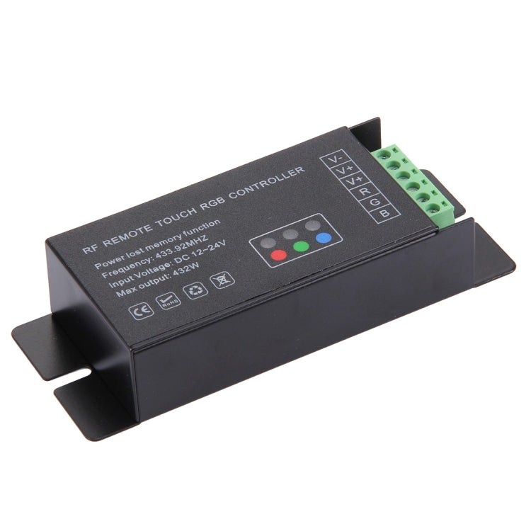 SX-GT888 RGB 5-keys 433.92MHz RF Wireless LED Full Touch Remote Controller, DC 12-24V(Black)