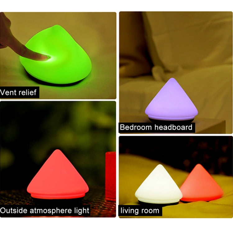 T11 Volcanic Shape Patted Colorful Light, USB Charging Silicone Energy-saving LED Night Lamp(White)