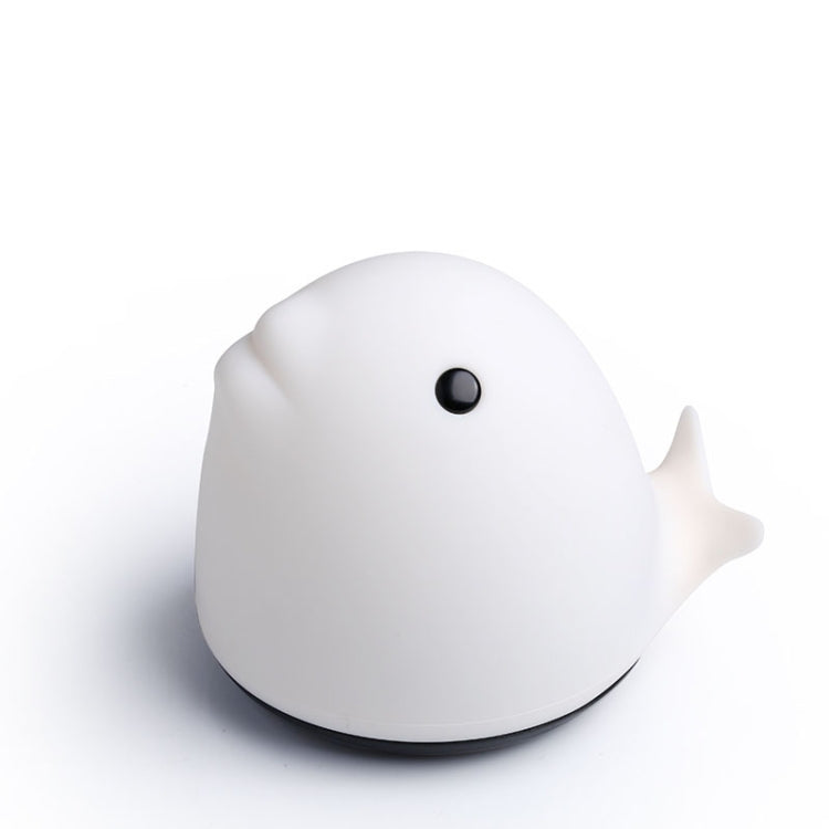 T10 0.4W Whale Shape Patted Colorful Light, USB Charging Silicone Energy-saving LED Night Lamp with Phone Holder(White)