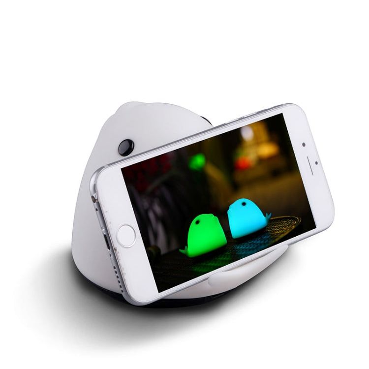 T10 0.4W Whale Shape Patted Colorful Light, USB Charging Silicone Energy-saving LED Night Lamp with Phone Holder(White)