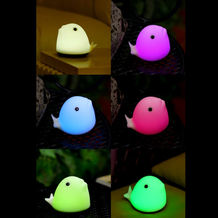 T10 0.4W Whale Shape Patted Colorful Light, USB Charging Silicone Energy-saving LED Night Lamp with Phone Holder(White)