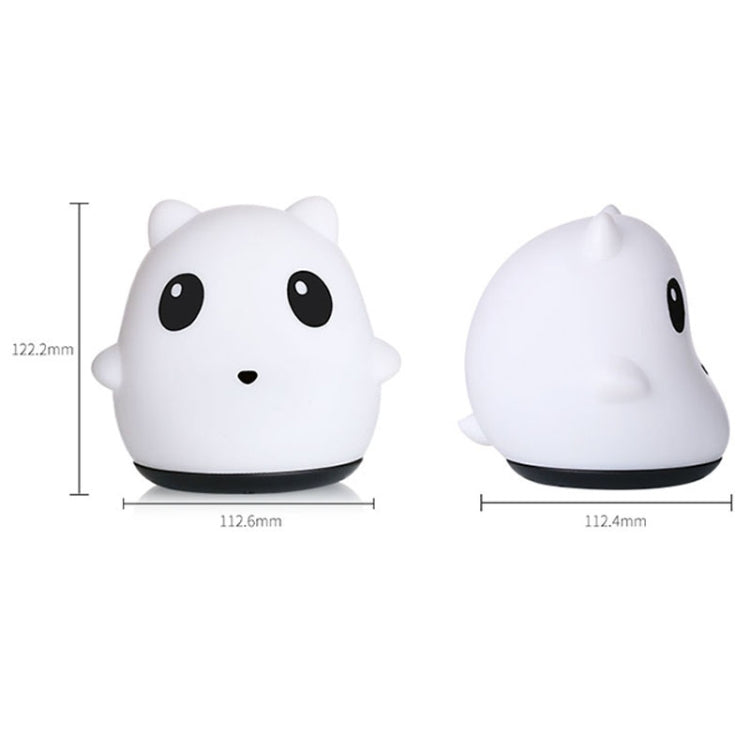 T8 Lucky Bear Shape Patted Colorful Light, Dry Battery Powered Silicone Energy-saving LED Night Lamp(White)