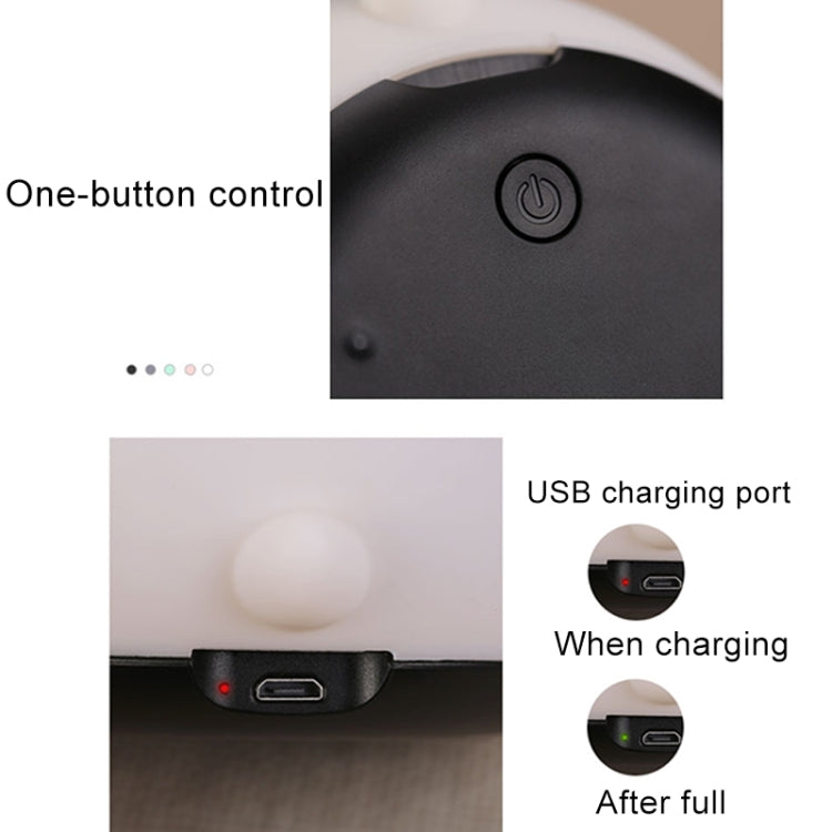 T8 Lucky Bear Shape Patted Colorful Light, USB Charging Silicone Energy-saving LED Night Lamp(White)