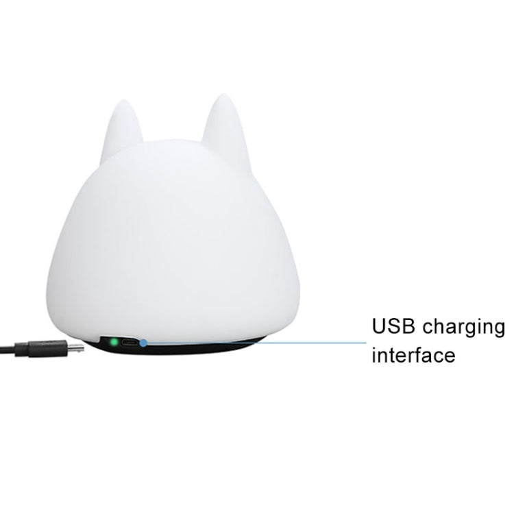 T6 Dog Shape Patted Colorful Light, USB Charging Silicone Energy-saving LED Night Lamp(White)